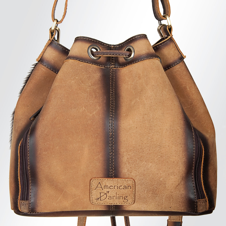 American Darling Bucket Hair-On Genuine Leather Women Bag Western Handbag Purse