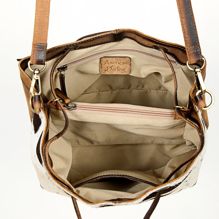 American Darling Bucket Hair-On Genuine Leather Women Bag Western Handbag Purse