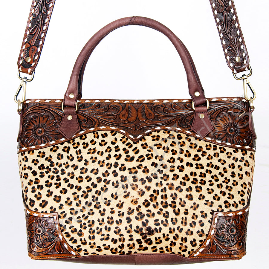 American Darling Tote Hand Tooled Hair on Genuine Leather Western Women Bag Handbag Purse | Travel Bags College Casual