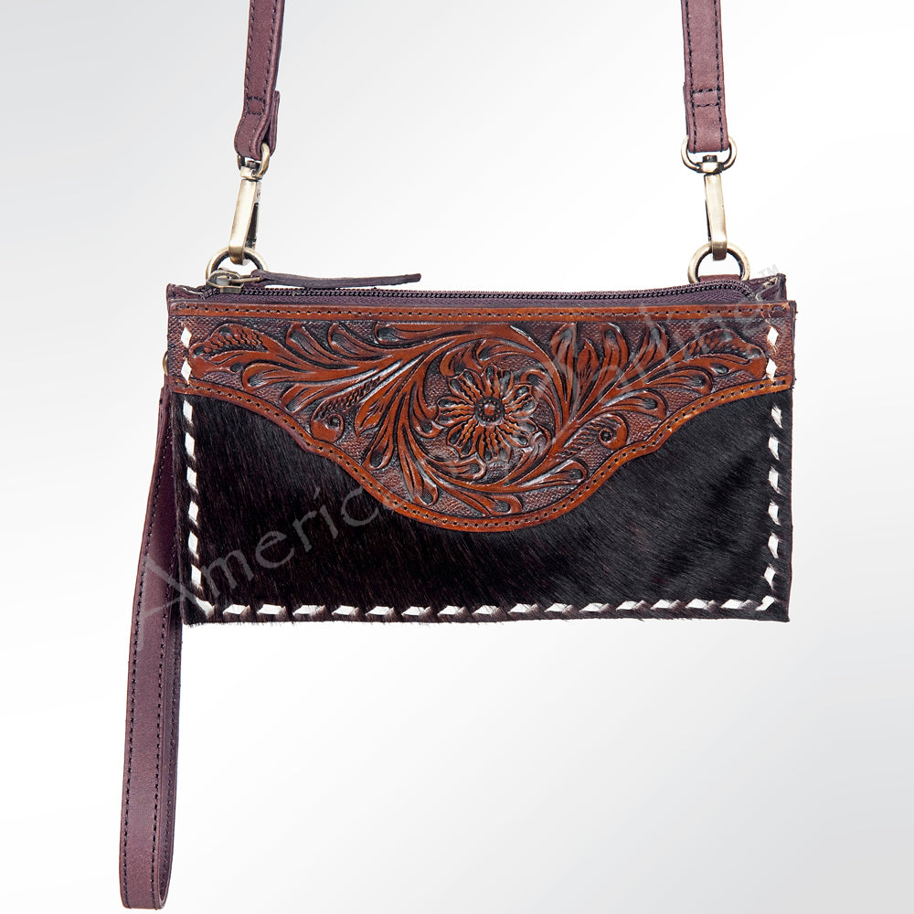American Darling Cross Body Hand Tooled Hair On Genuine Leather Western Women Bag Handbag Purse | Crossbody for Cute