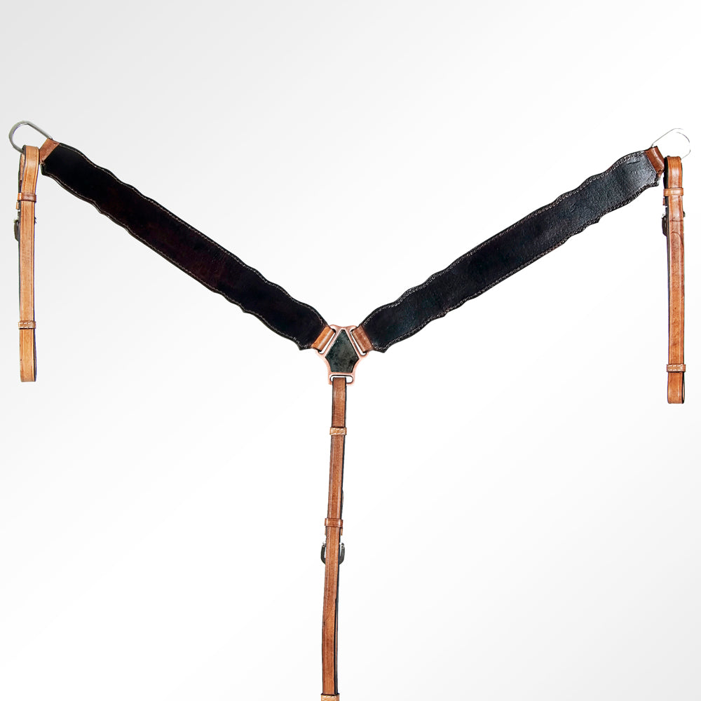 AMERICAN DARLING Western Horse One Ear Headstall Breast Collar Set Leather