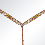 AMERICAN DARLING Western Horse One Ear Headstall Breast Collar Set Leather