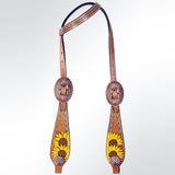 AMERICAN DARLING Western Horse One Ear Headstall Breast Collar Set Leather