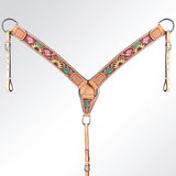 AMERICAN DARLING Western Horse Headstall Breast Collar Set Leather