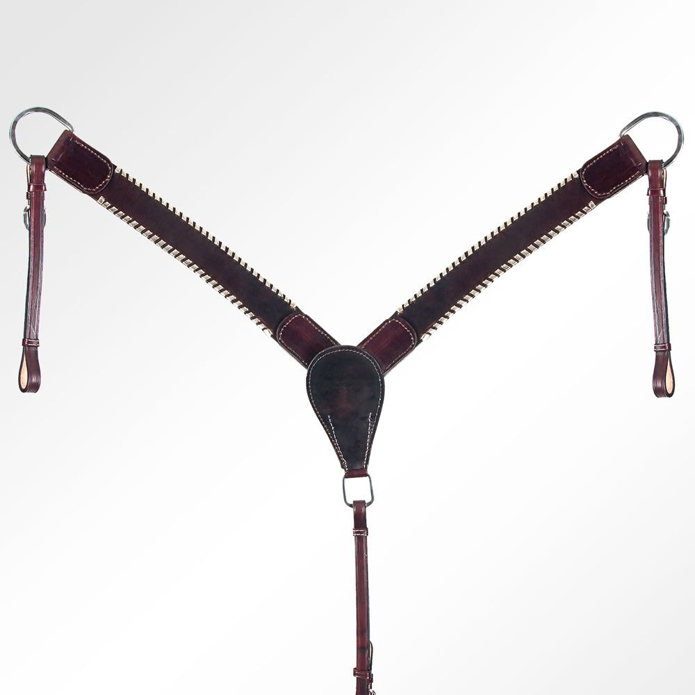 AMERICAN DARLING Western Horse Headstall Breast Collar Set Leather