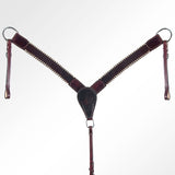 AMERICAN DARLING Western Horse Headstall Breast Collar Set Leather