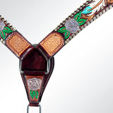AMERICAN DARLING Western Horse Headstall Breast Collar Set Leather