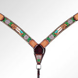 AMERICAN DARLING Western Horse Headstall Breast Collar Set Leather