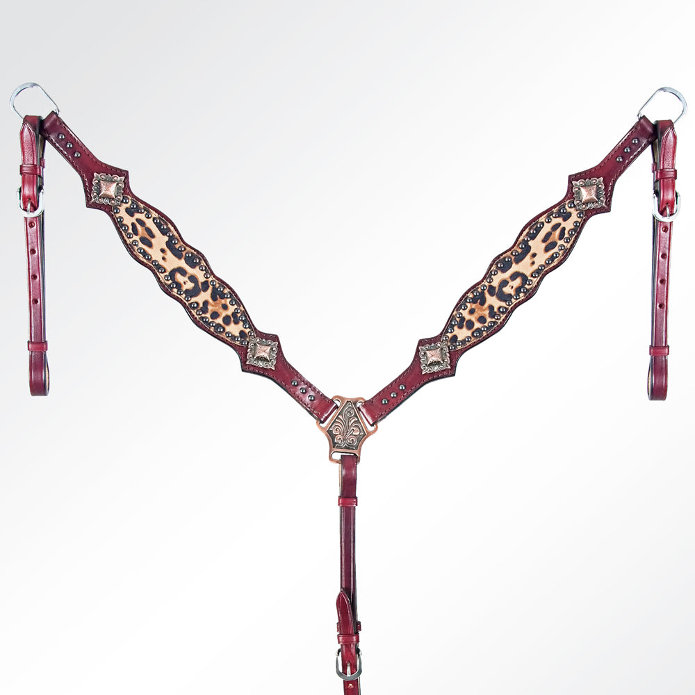 AMERICAN DARLING Western Horse One Ear Headstall Breast Collar Set Leather