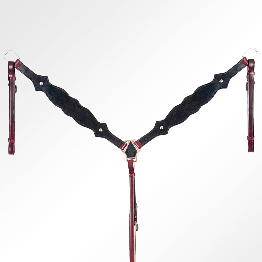 AMERICAN DARLING Western Horse One Ear Headstall Breast Collar Set Leather