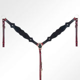 AMERICAN DARLING Western Horse One Ear Headstall Breast Collar Set Leather