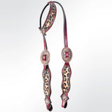 AMERICAN DARLING Western Horse One Ear Headstall Breast Collar Set Leather