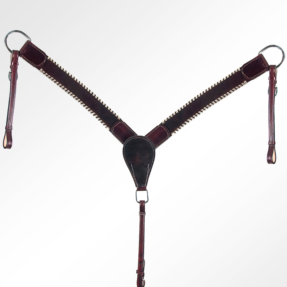 AMERICAN DARLING Western Horse Headstall Breast Collar Set Leather