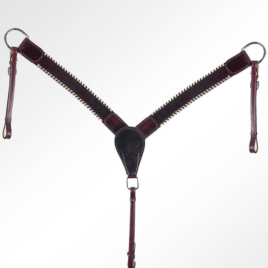 AMERICAN DARLING Western Horse Headstall Breast Collar Set Leather