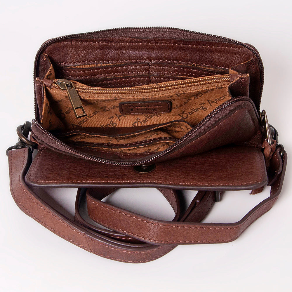 American Darling Cross Body Hand Tooled Full Grain Genuine Leather Western Women Bag Handbag Purse | Crossbody for Cute