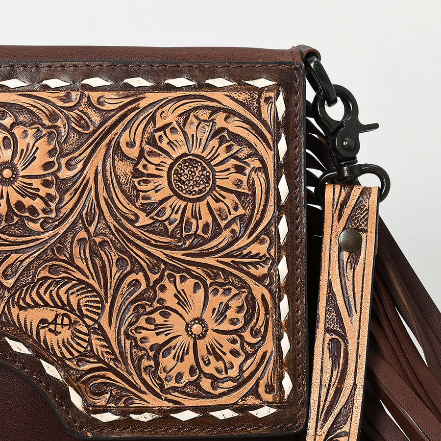Ameran Darling Women's Crossbody Bag Western Hand Tooled Genuine Leather Handbag and Ladies Purse