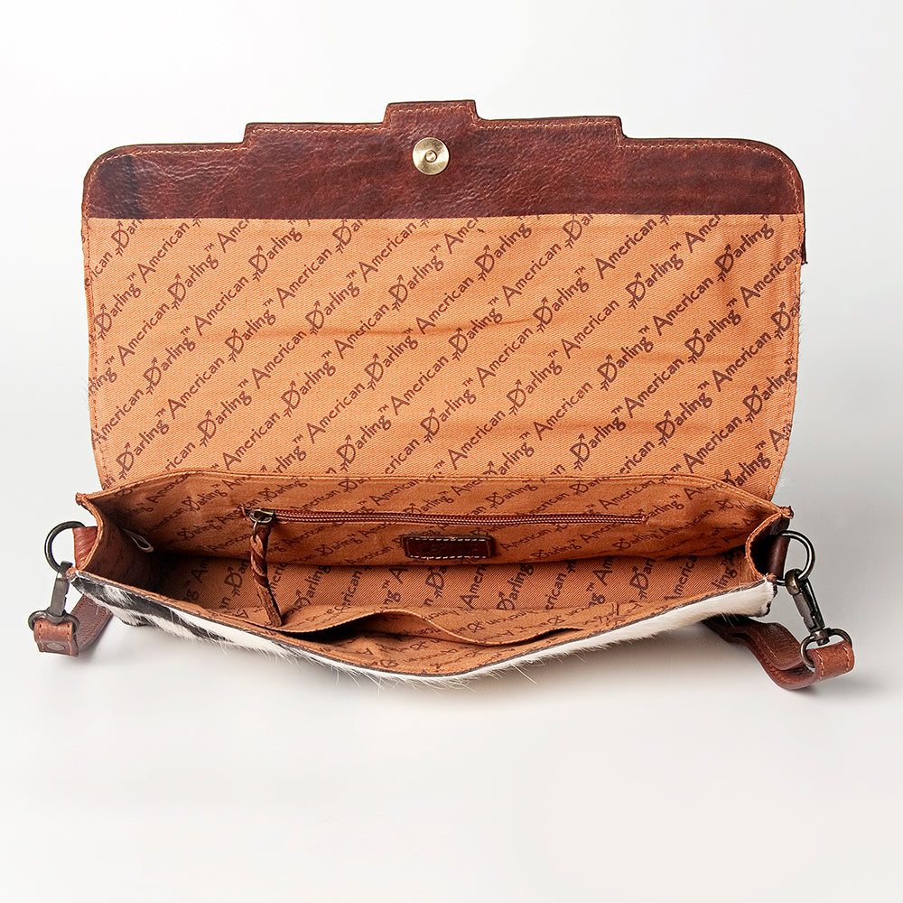 American Darling Wallet Hand Tooled Hair on Genuine Leather Western Women Bag | Handbag Purse Wristlet Travel Clutch