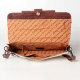 American Darling Wallet Hand Tooled Hair on Genuine Leather Western Women Bag | Handbag Purse Wristlet Travel Clutch