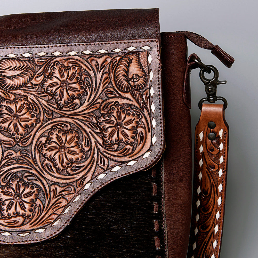 American Darling Cross Body Hand Tooled Hair on-Genuine Leather Western Women Bag Handbag Purse | Crossbody for Cute