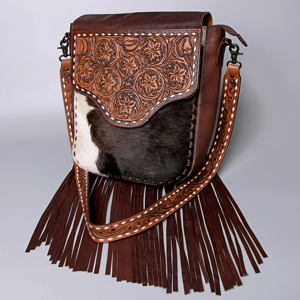 American Darling Cross Body Hand Tooled Hair on-Genuine Leather Western Women Bag Handbag Purse | Crossbody for Cute