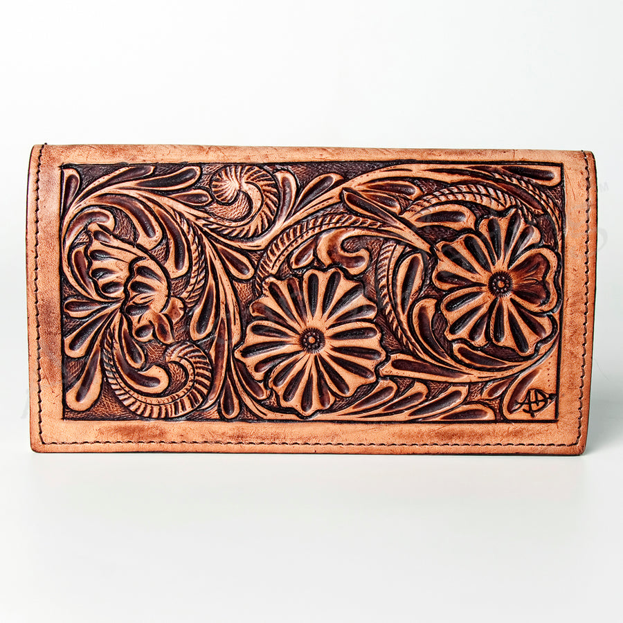 Ameran Darling Women's Wallet Western Hand Tooled Genuine Leather Handbag and Ladies Purse