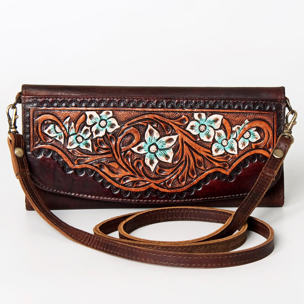 American Darling Wallet Hand Tooled Genuine Leather Western Women Bag | Handbag Purse Wristlet Travel Clutch