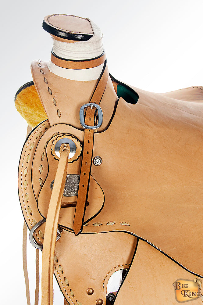 HILASON Western Horse Saddle American Leather Wade Ranch Roping Tan | Hand Tooled & For Horses