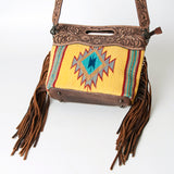 American Darling Clutch Hand Tooled Saddle Blanket Fabric Genuine Leather Western Women Bag Handbag Purse | Purses for Cute