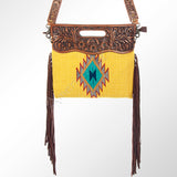 American Darling Clutch Hand Tooled Saddle Blanket Fabric Genuine Leather Western Women Bag Handbag Purse | Purses for Cute