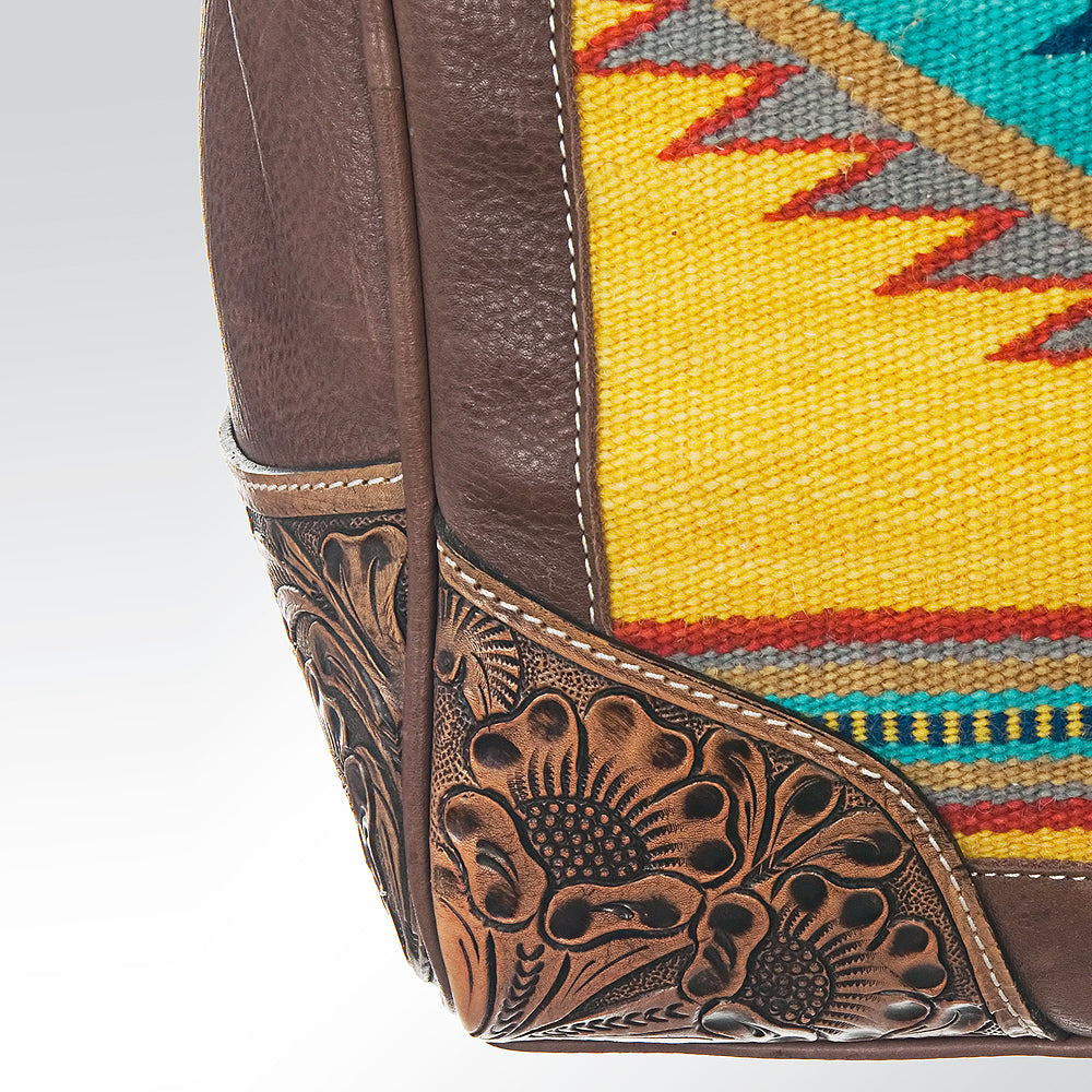 American Darling Duffel Saddle Blanket Hand Tooled Genuine Leather Western Women Bag | Handbag Duffle Weekend Travel Bags for