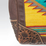 American Darling Duffel Saddle Blanket Hand Tooled Genuine Leather Western Women Bag | Handbag Duffle Weekend Travel Bags for