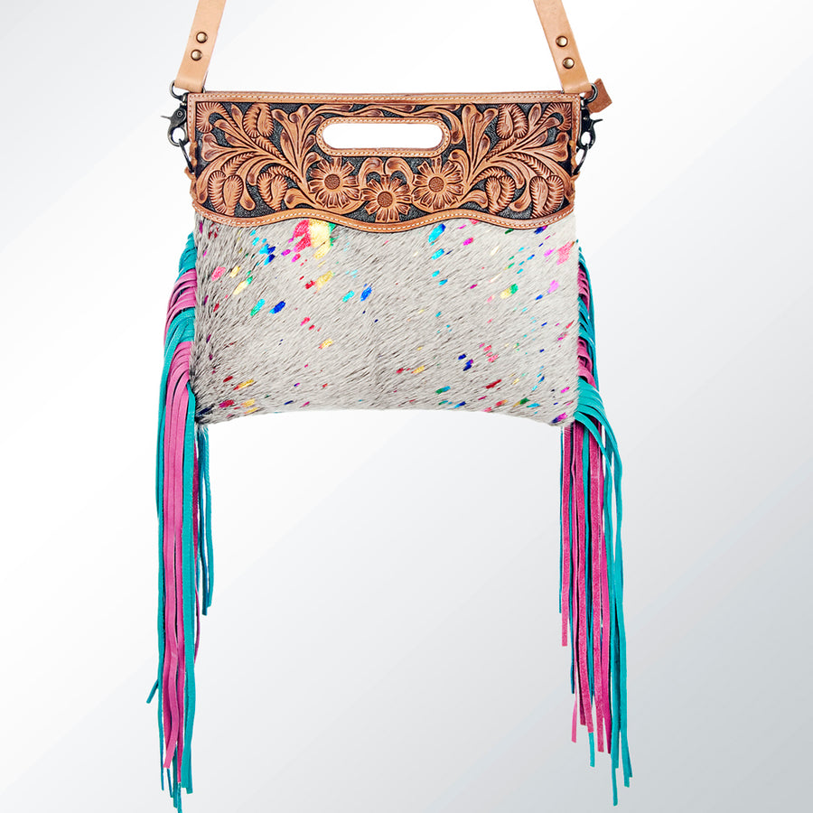 American Darling Clutch Hand Tooled Saddle Blanket Fabric Genuine Leather Western Women Bag Handbag Purse | Purses for Cute