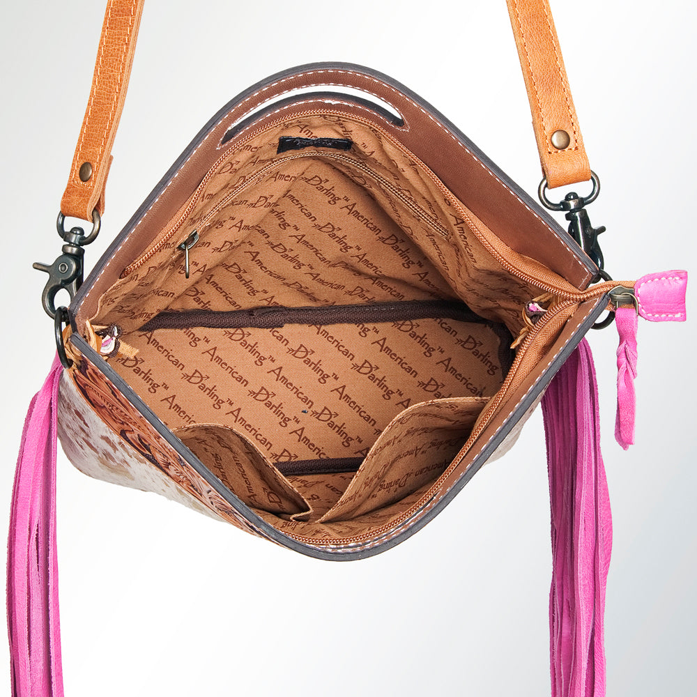 American Darling Clutch Hand Tooled Hair on Genuine Leather Western Women Bag Handbag Purse | Purses for Cute