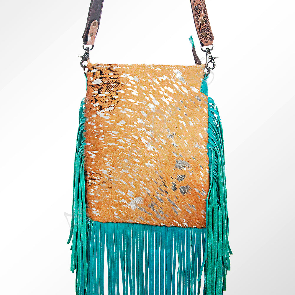 American Darling ADBGS192B Messenger Hair On Genuine Leather Women Bag Western Handbag Purse