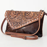 American Darling ADBG590 Envelope Hand Tooled Hair-On Genuine Leather Women Bag Western Handbag Purse