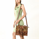 American Darling Tote Hand Tooled Hair-On Genuine Leather Western Women Bag Handbag Purse | Travel Bags College Casual