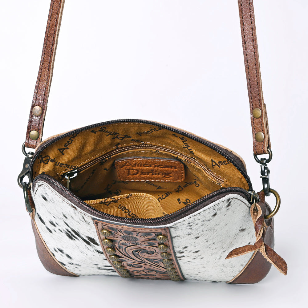American Darling Cross Body Hand Tooled Hair on Genuine Leather Western Women Bag Handbag Purse | Crossbody for Cute