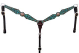 Bar H Equine American Leather Horse Saddle Tack One Ear Headstall Breast Collar Browband Wither Strap Spotted Pinwheel