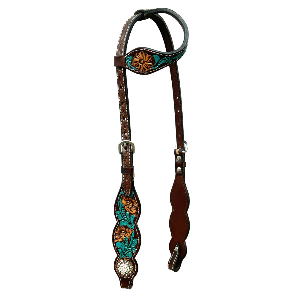 Bar H Equine American Leather Horse Saddle Tack One Ear Headstall Breast Collar Browband Wither Strap Jora Autumn Collection