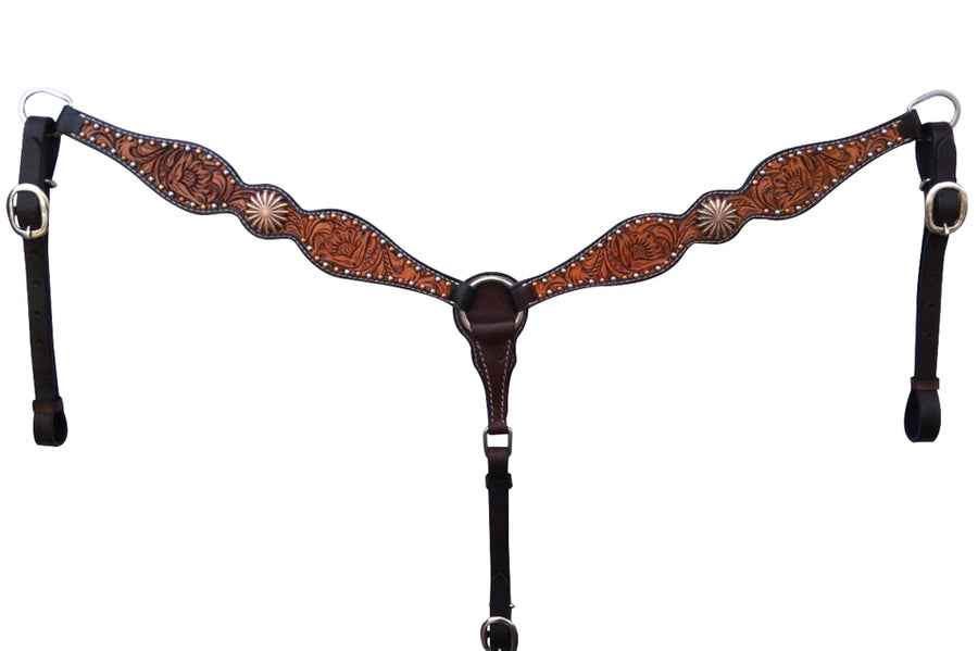 Bar H Equine American Leather Horse Saddle Tack One Ear Headstall Breast Collar Browband Wither Strap Set Eleanor Collection