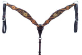 Bar H Equine American Leather Horse Saddle Tack One Ear Headstall Breast Collar Browband Wither Strap Tropical Snake