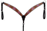 Bar H Equine American Leather Horse Saddle Tack One Ear Headstall Breast Collar Browband Wither Strap Tropical Chaya