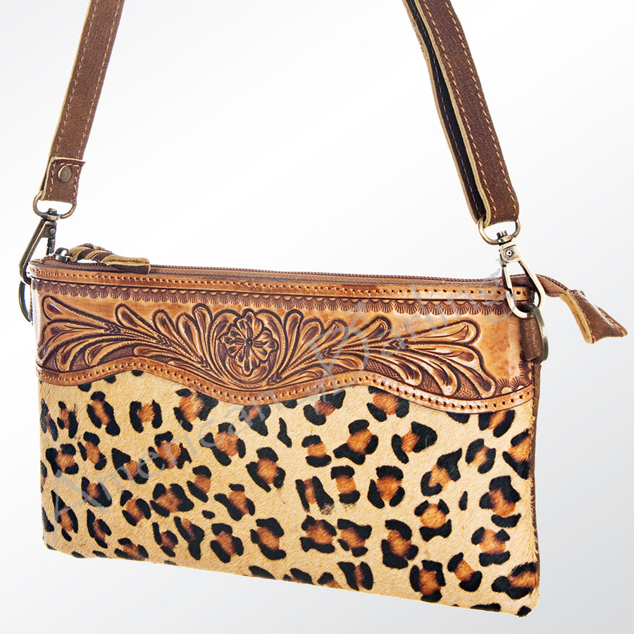 American Darling Small Crossbody Hand Tooled Hair On Genuine Leather Western Women Bag Handbag Purse | for Cute - Uhorse