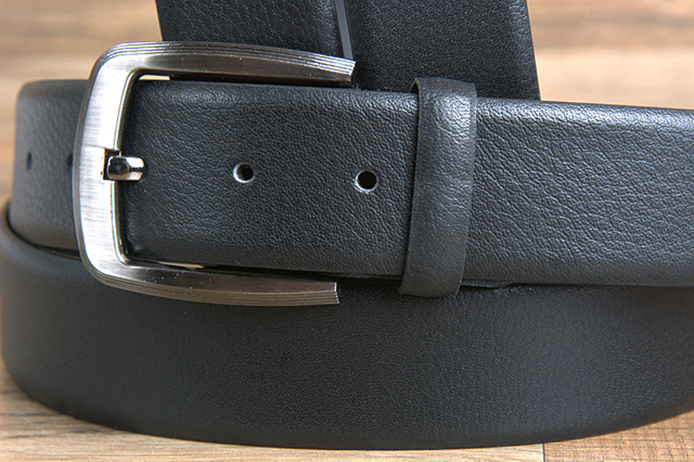 Black Leather Dress Belt 100% Pure Italian Cow Genuine Formal