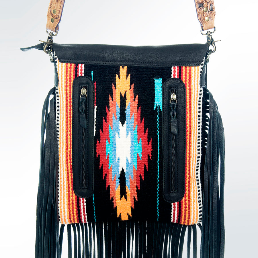 American Darling Messenger Saddle Blanket Genuine Leather Western Women Bag Handbag Purse | Cute