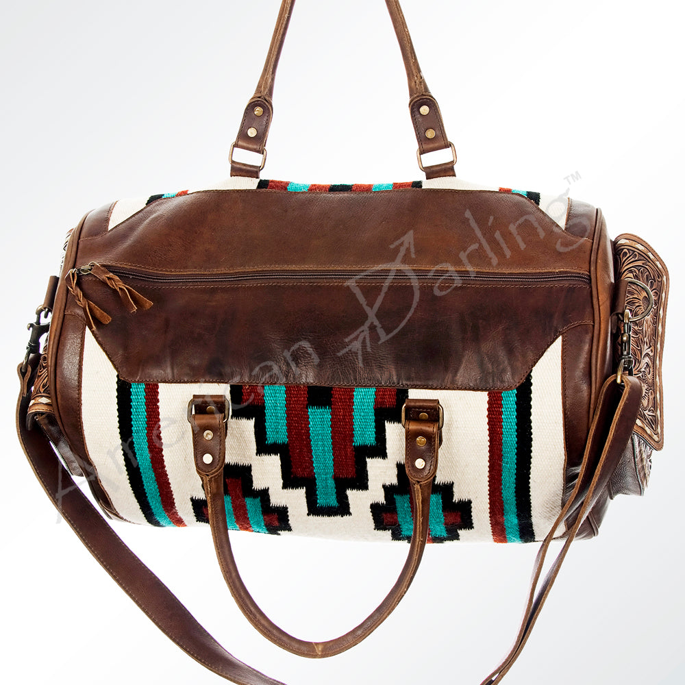 American Darling Duffel Saddle Blanket Genuine Leather Women Bag Western Handbag Purse| Handbag | Leather Duffel Bag