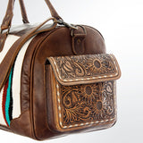 American Darling ADBG605 Duffel Saddle Blanket Genuine Leather Women Bag Western Handbag Purse