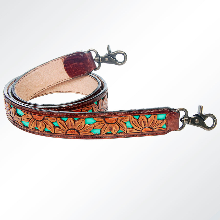 American Darling Hand Tooled Genuine Leather Crossbody Handle Strap for Bags Phone Wallet Purse Clutch