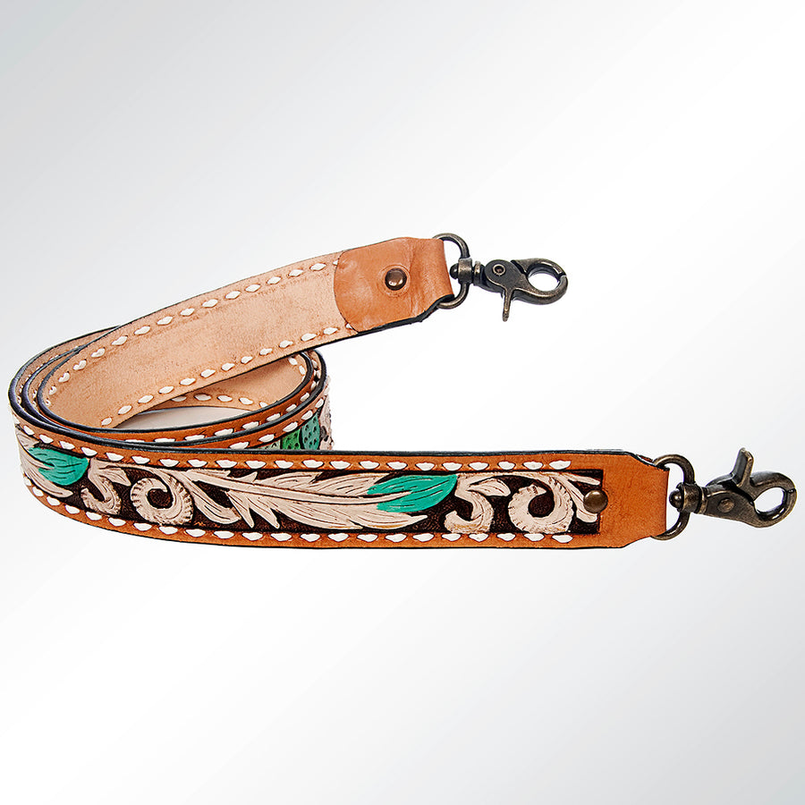 American Darling Hand Tooled Genuine Leather Crossbody Handle Strap for Bags Phone Wallet Purse Clutch
