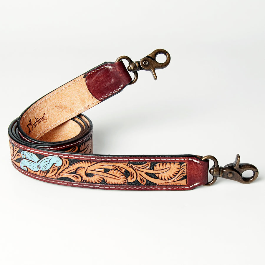 American Darling Hand Tooled Genuine Leather Crossbody Handle Strap for Bags Phone Wallet Purse Clutch